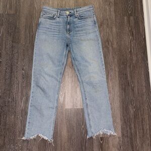 Women's Rag & Bone Light Blue Frayed Hem Jeans